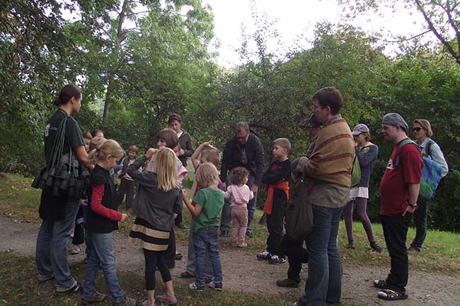 Children on nature hike