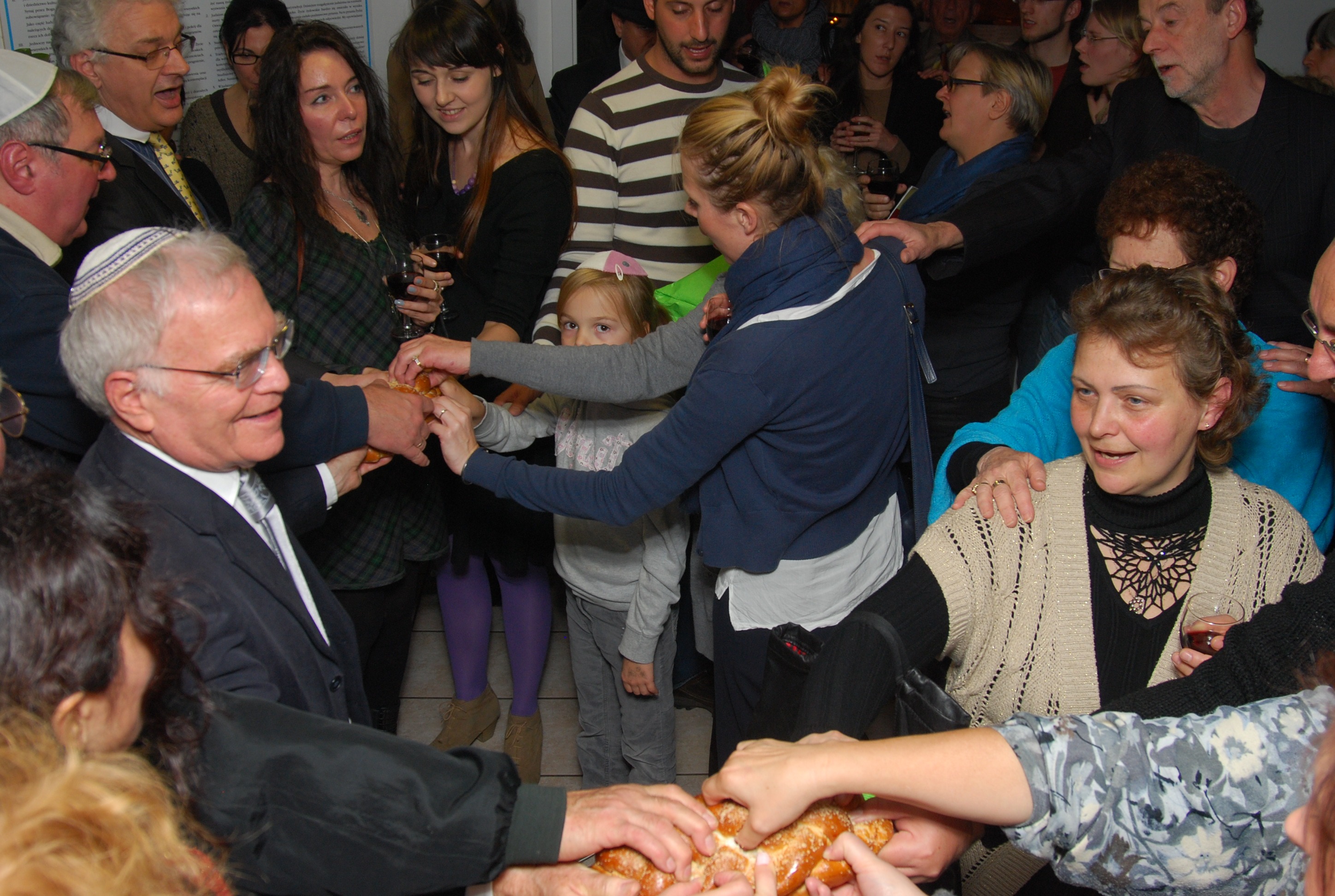 Rabbi Gil Nativ and Congregants