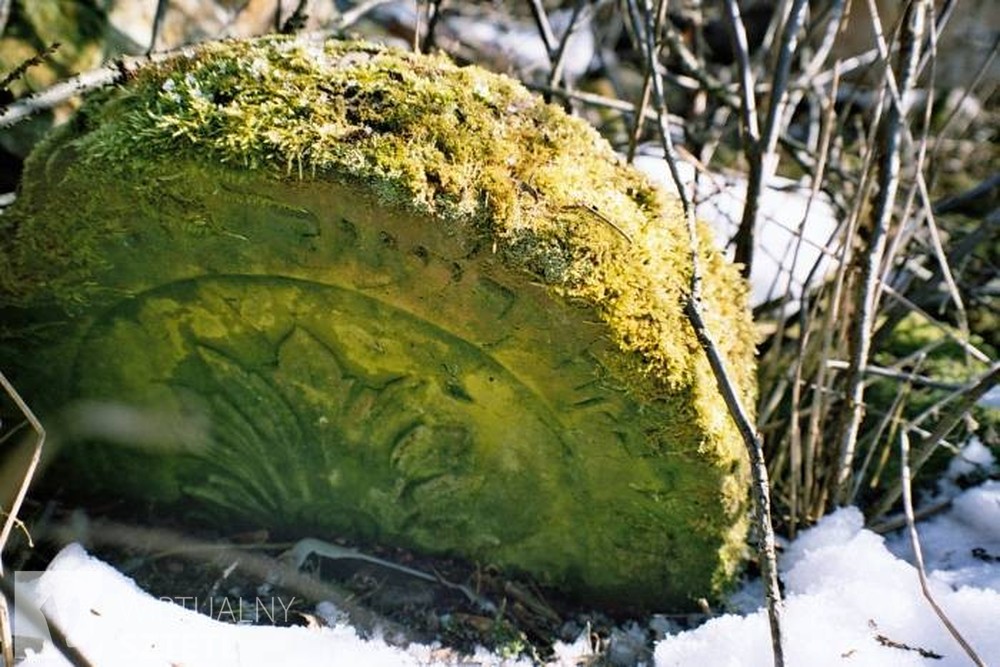 moss covered gravestone